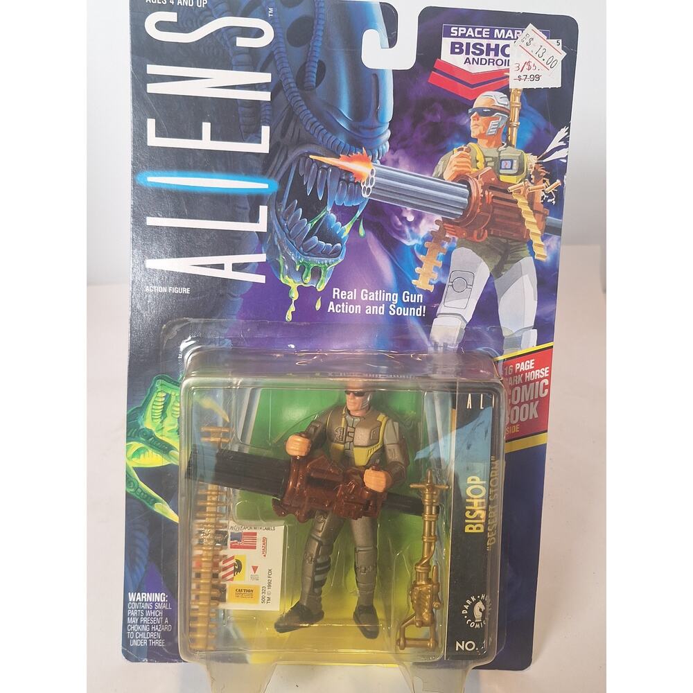 ALIENS Bishop Space Marine Android Gatling Gun Action Figure Kenner 1992 MOC